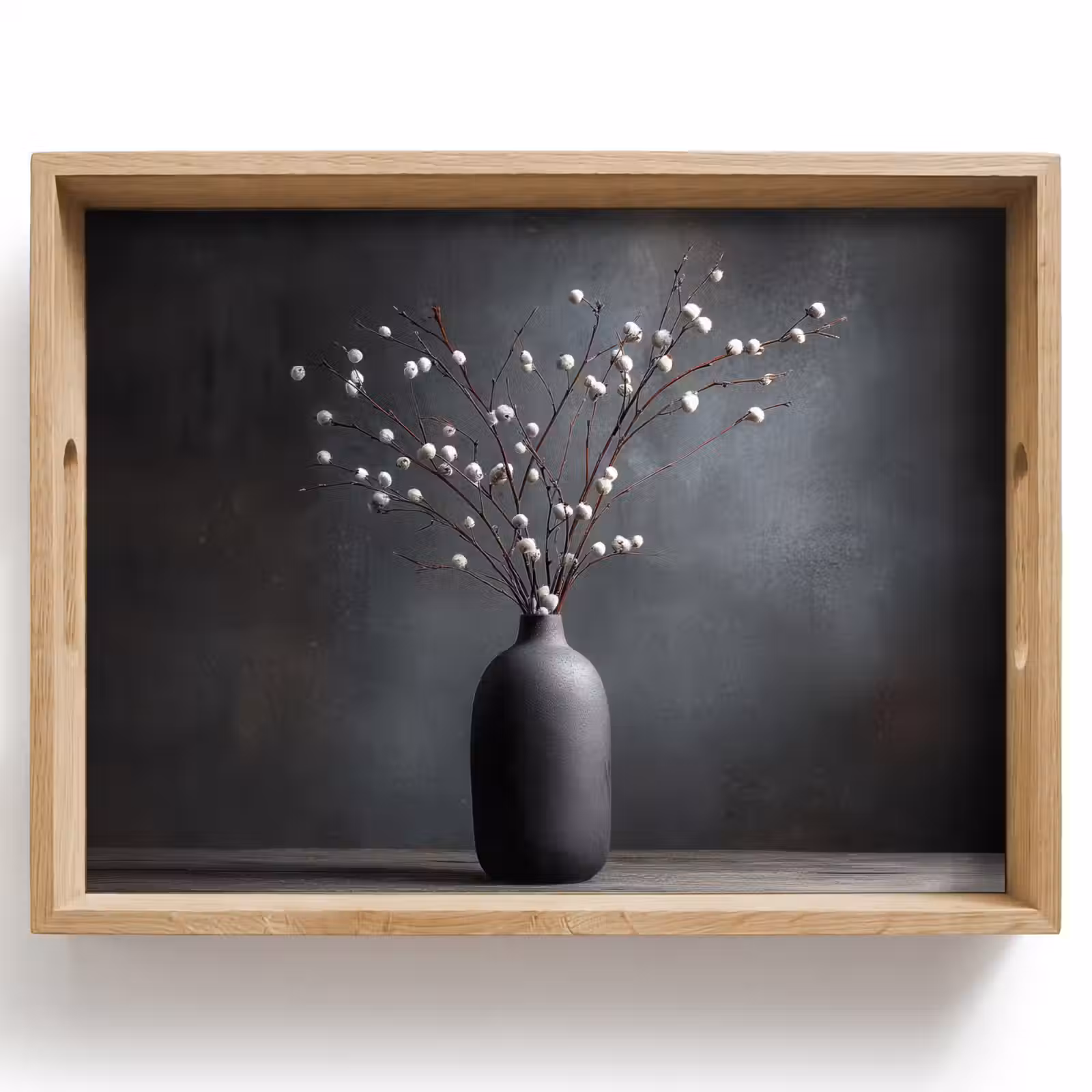 Dienblad - Takken - Vaas - Bolletjes - Wit — 1