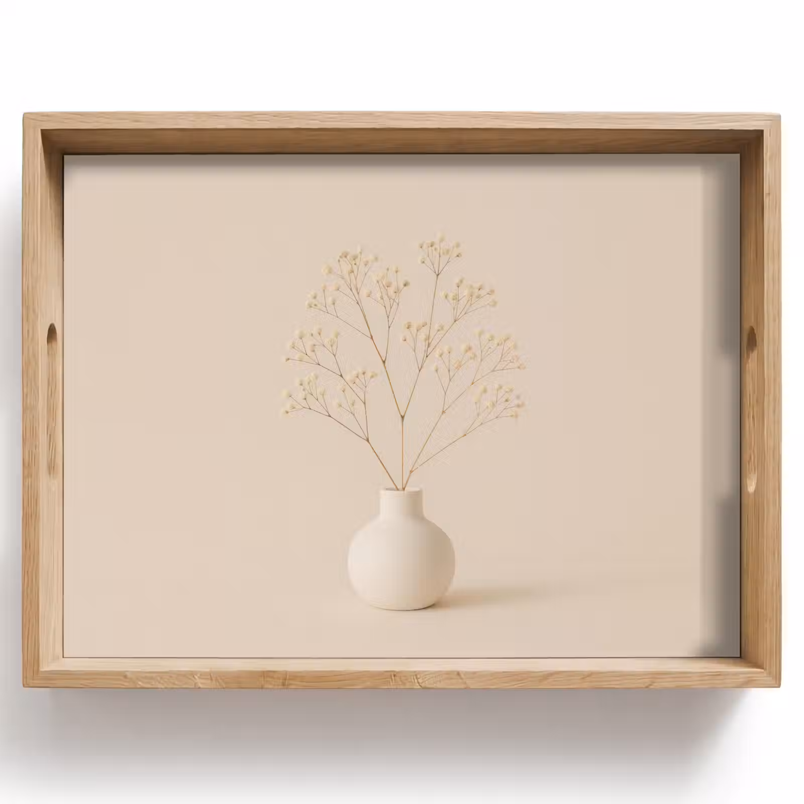 Dienblad - Vaas - Takken - Bloemetjes - Wit — 1