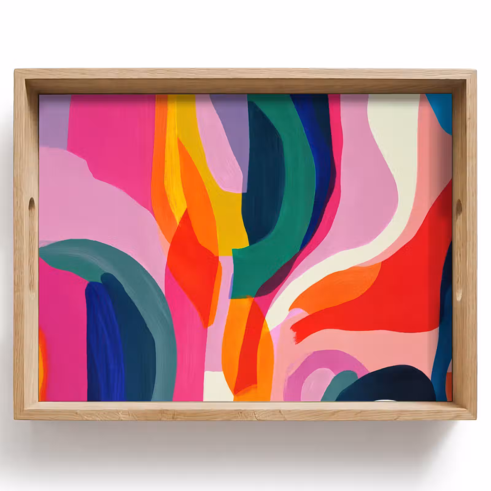Dienblad - Vormen - Golvend - Abstract - Felroze — 1