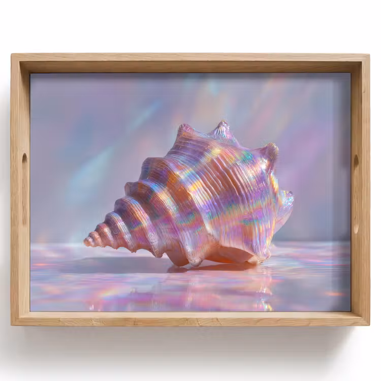 Dienblad - Schelp - Glanzend - Regenboogtinten — 1
