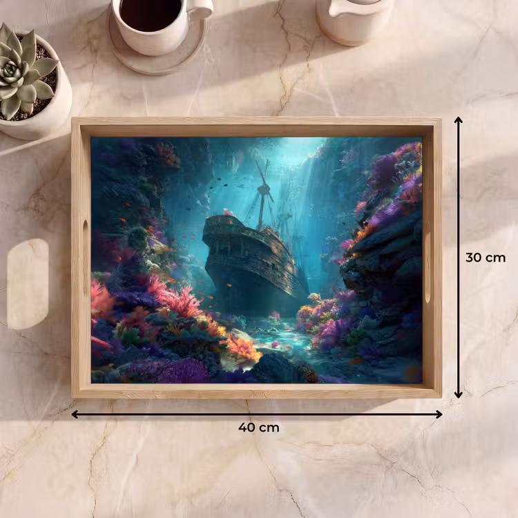 Dienblad - Schip - Hout - Koraalriffen - Zonlicht — 9