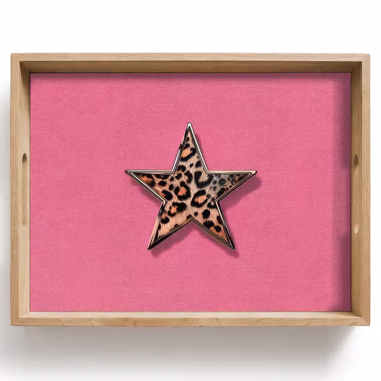 Dienblad - Ster - Luipaard - Print - Roze — 1