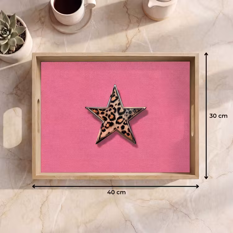 Dienblad - Ster - Luipaard - Print - Roze — 9