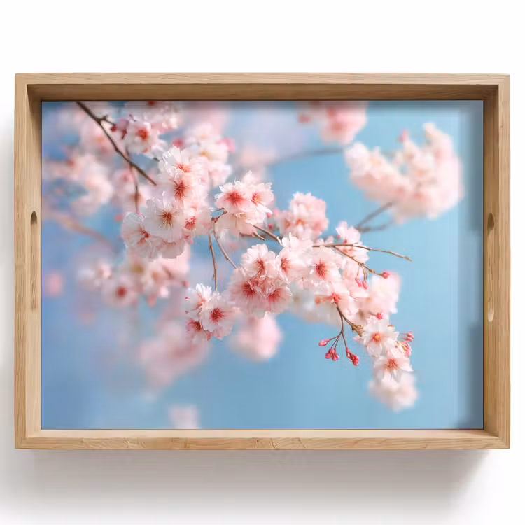 Dienblad - Takken - Bloesems - Roze — 1