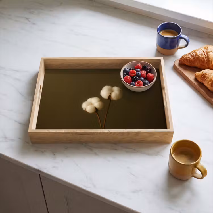 Dienblad - Takken - Katoen - Wit - Bollen — 4