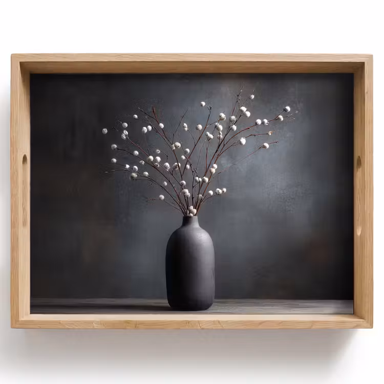 Dienblad - Takken - Vaas - Bolletjes - Wit — 1