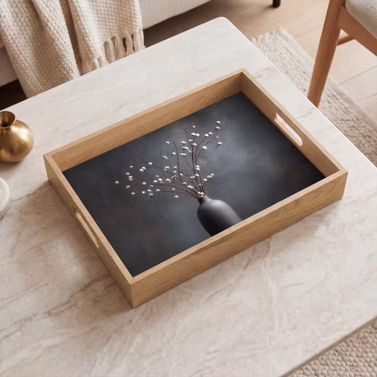 Dienblad - Takken - Vaas - Bolletjes - Wit — 2