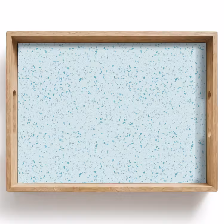 Dienblad - Terrazzo - Patroon - Kleurrijk - Baby Blauw — 1