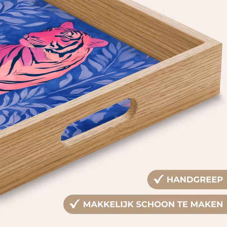 Dienblad - Tijger - Roze - Bladeren - Jungle — 5