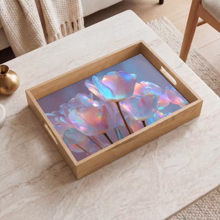 Dienblad - Tulpen - Glazen - Bloemblaadjes - Pasteltinten — 2