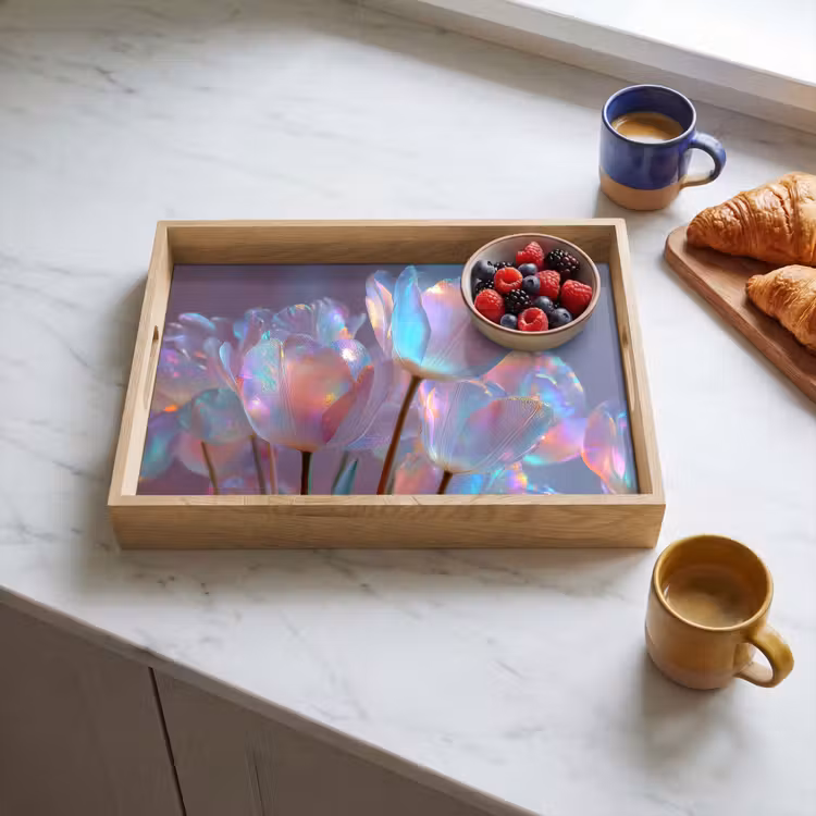 Dienblad - Tulpen - Glazen - Bloemblaadjes - Pasteltinten — 4