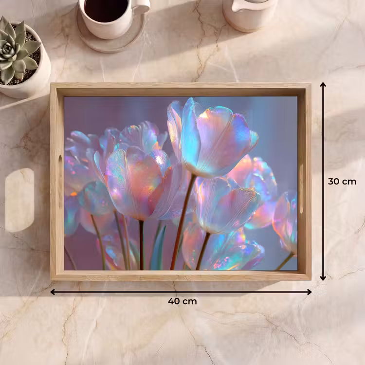 Dienblad - Tulpen - Glazen - Bloemblaadjes - Pasteltinten — 9