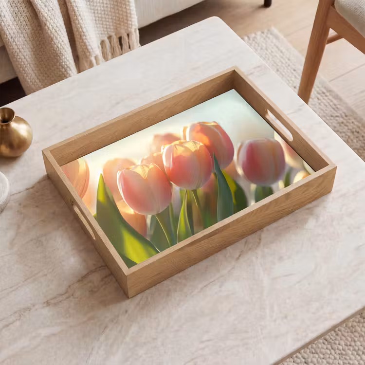 Dienblad - Tulpen - Roze - Zonnestralen — 2