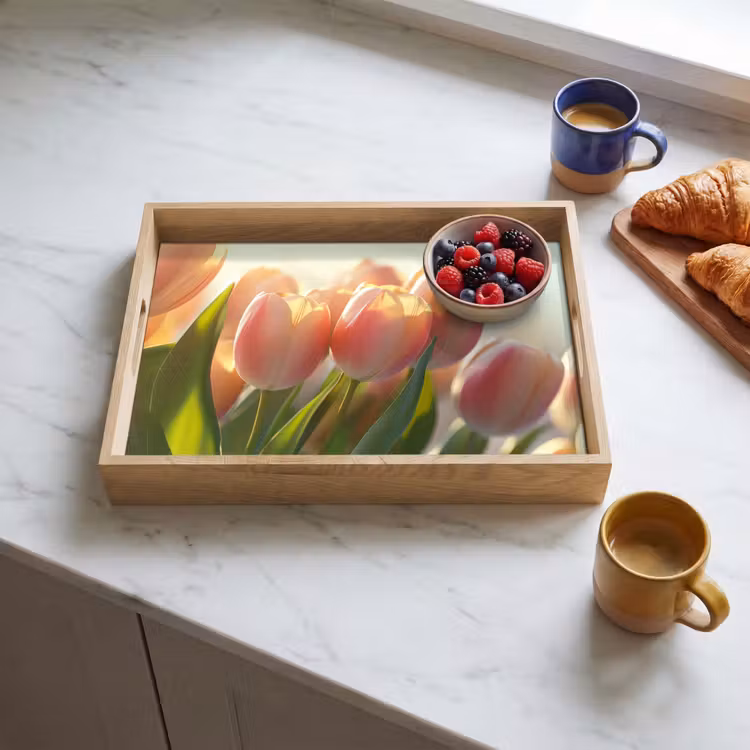 Dienblad - Tulpen - Roze - Zonnestralen — 4