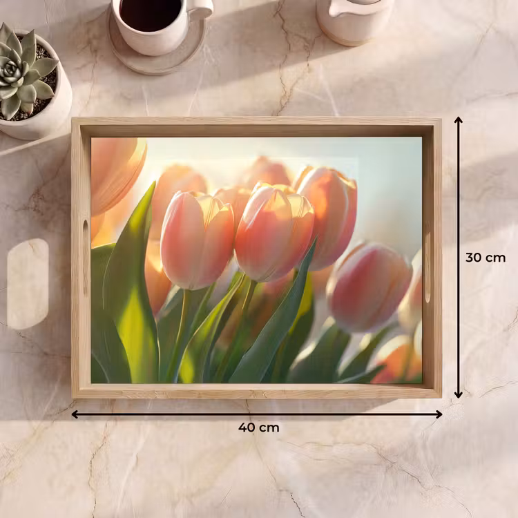 Dienblad - Tulpen - Roze - Zonnestralen — 9