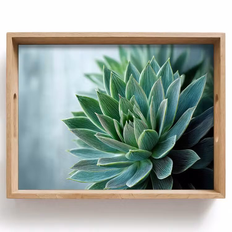 Dienblad - Vetplant - Bladeren - Groen - Wazig — 1