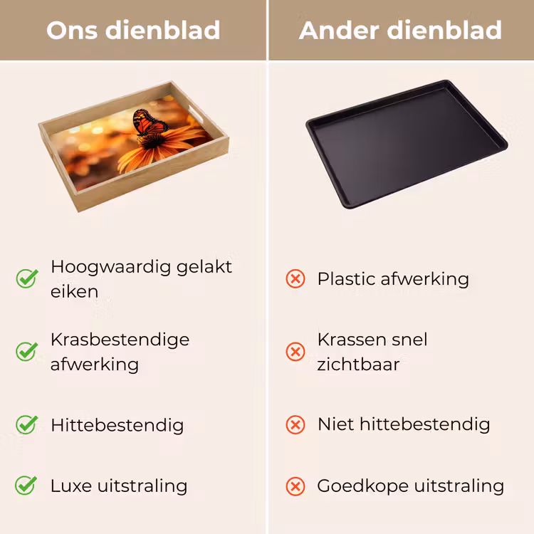 Dienblad - Vlinder - Bloemen - Oranje — 3