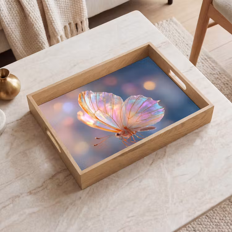 Dienblad - Vlinder - Vleugels - Pastel - Glinstering — 2