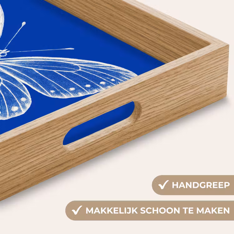 Dienblad - Vlinder - Wit - Getekend - Stippen — 5