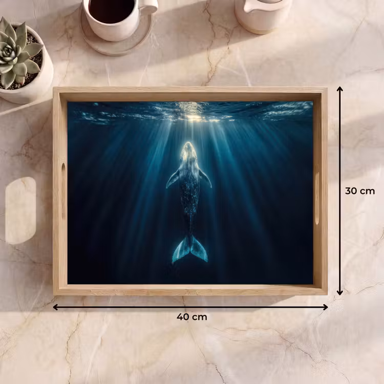Dienblad - Walvis - Water - Zonnestralen - Blauw — 9