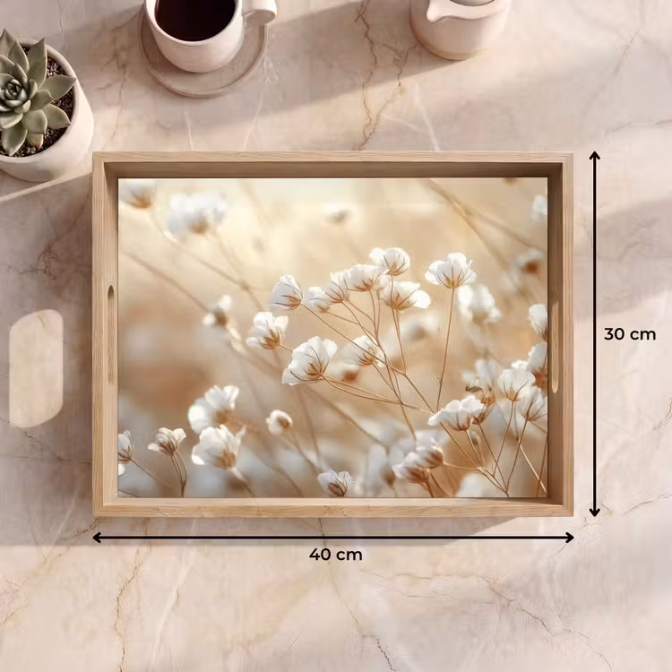 Dienblad - Wilde - Bloemen - Wit — 9
