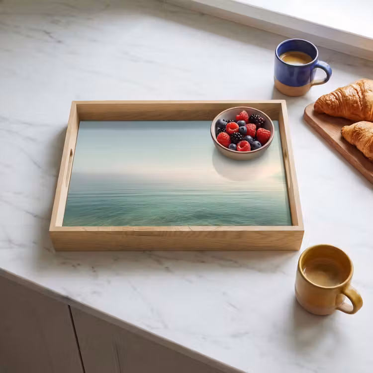 Dienblad - Zee - Horizon - Blauw - Mist — 4