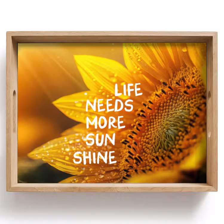 Dienblad - Zonnebloem - Close up - Geel - Quote — 1