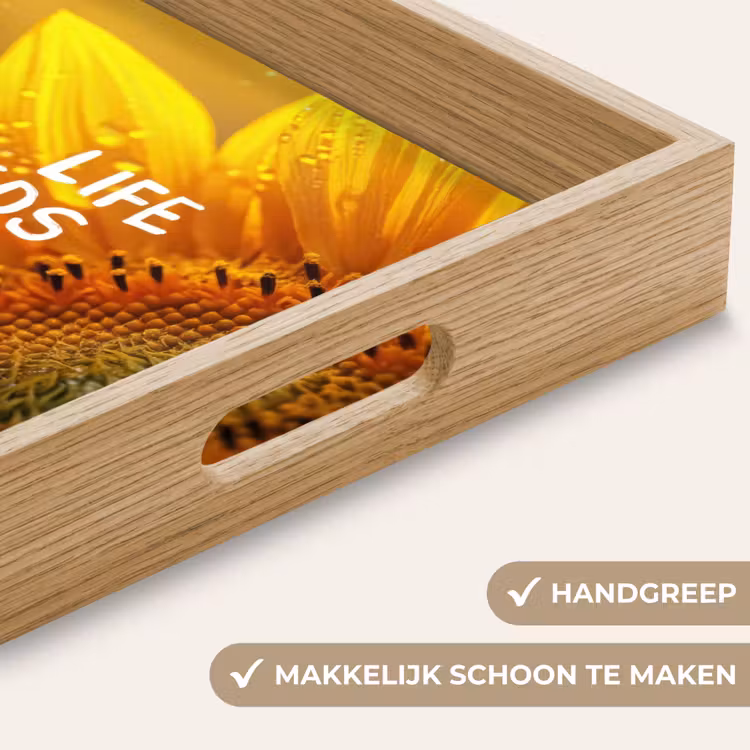 Dienblad - Zonnebloem - Close up - Geel - Quote — 5