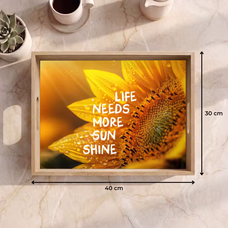 Dienblad - Zonnebloem - Close up - Geel - Quote — 9