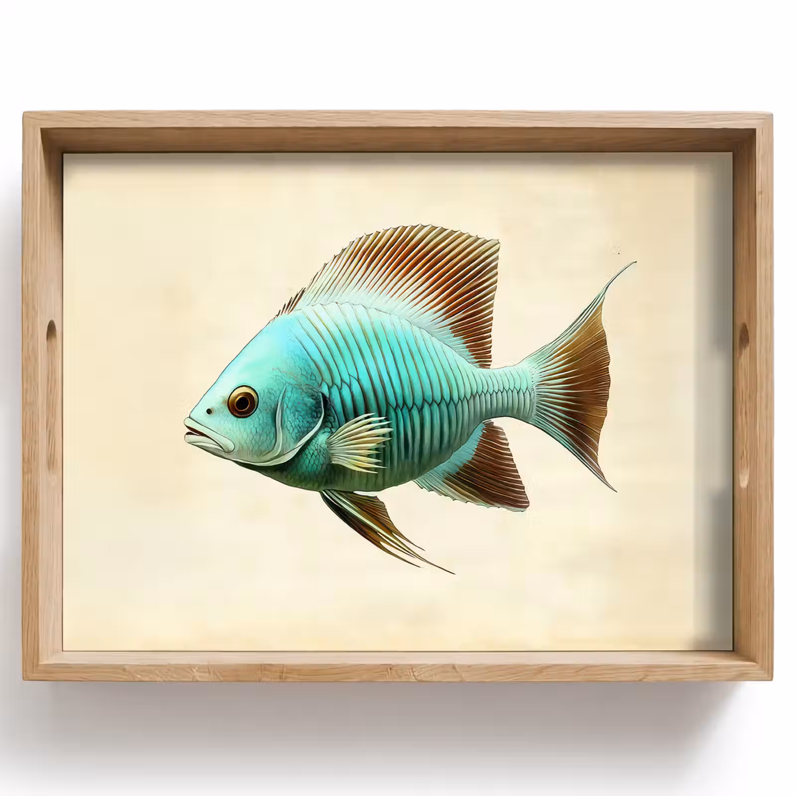 Dienblad - Schubben - Vis - Mint - Minimalistisch — 1