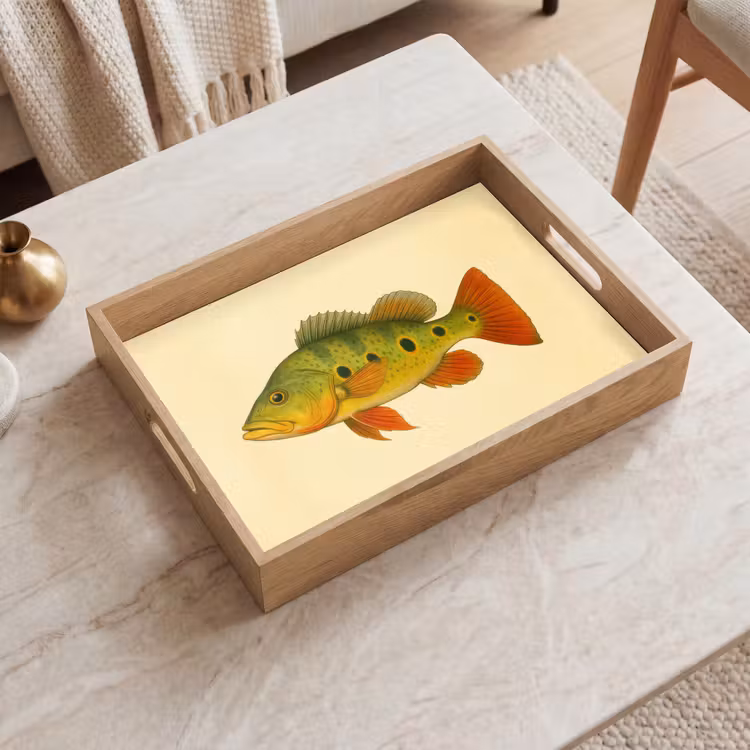 Dienblad - Schubben - Vis - Groen - Illustratie — 2