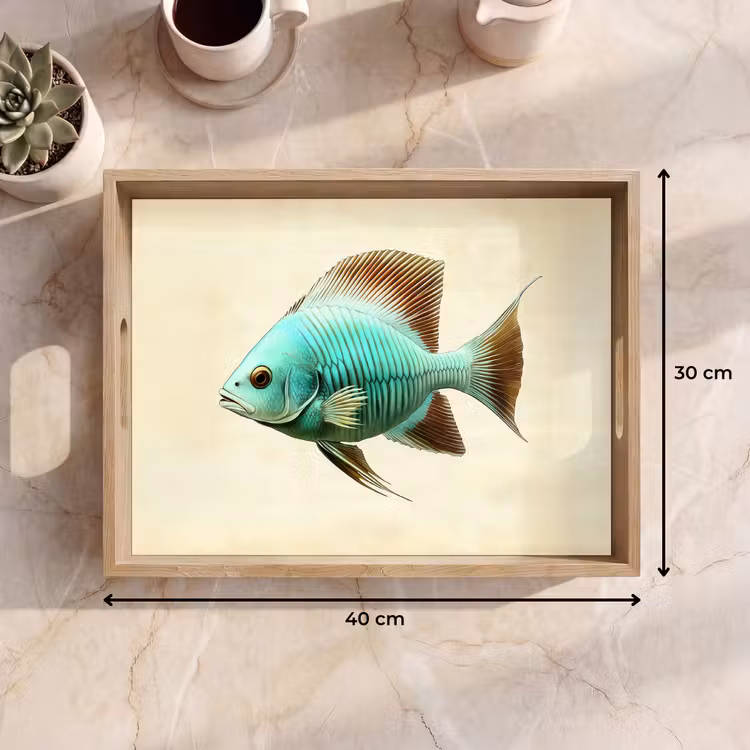 Dienblad - Schubben - Vis - Mint - Minimalistisch — 9