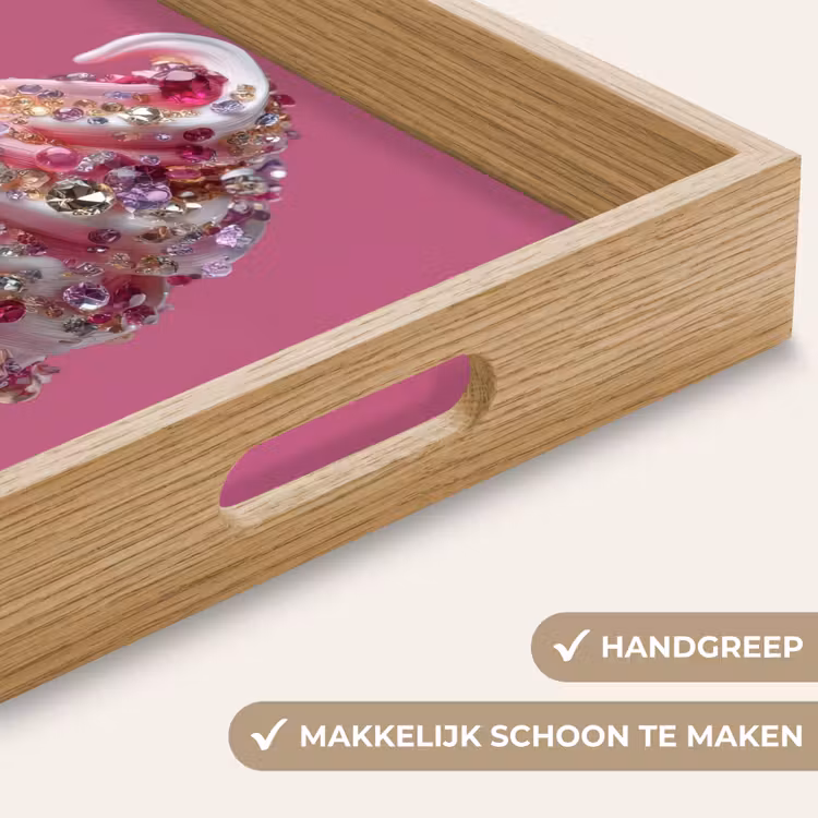 Dienblad - Softijs - Edelstenen - Roze - Hoorntje — 5