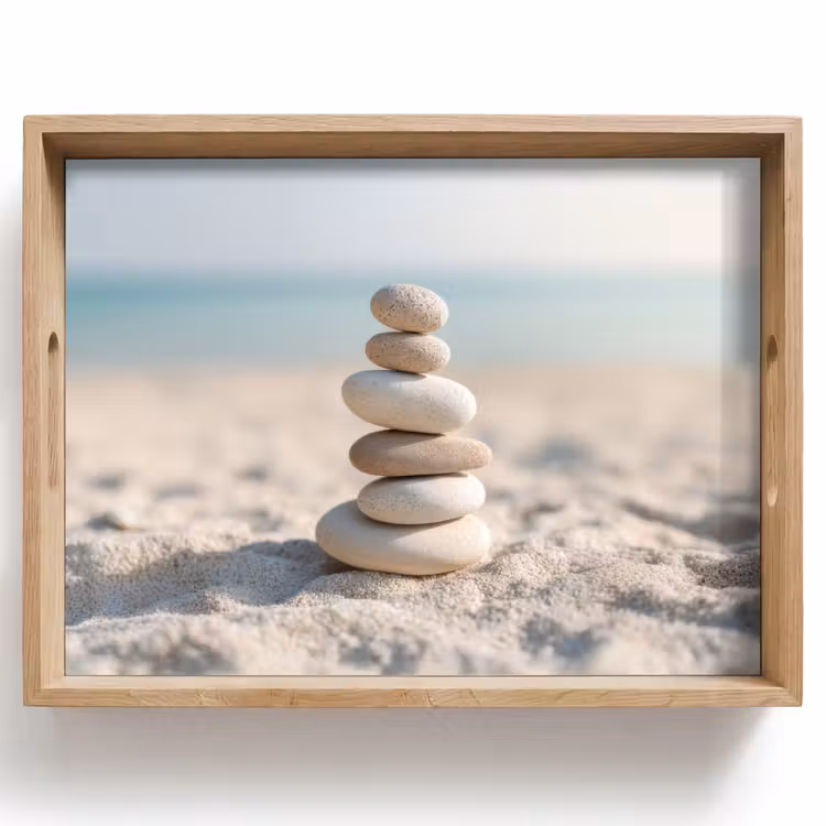 Dienblad - Stenen - Stapel - Zand - Zee — 1