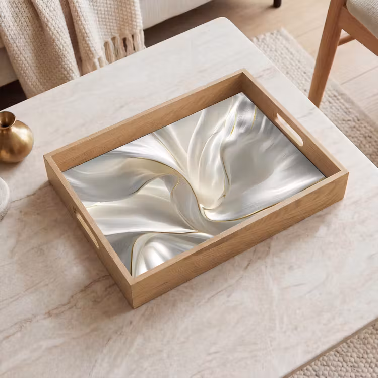 Dienblad - Stof - Plooien - Goud — 2