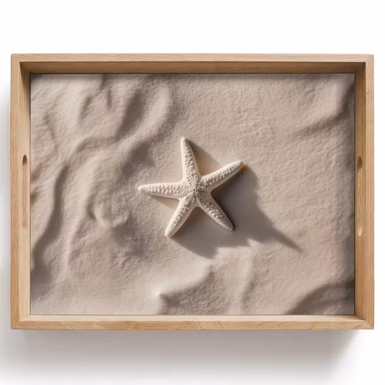 Dienblad - Strand - Zeester - Zand - Beige — 1