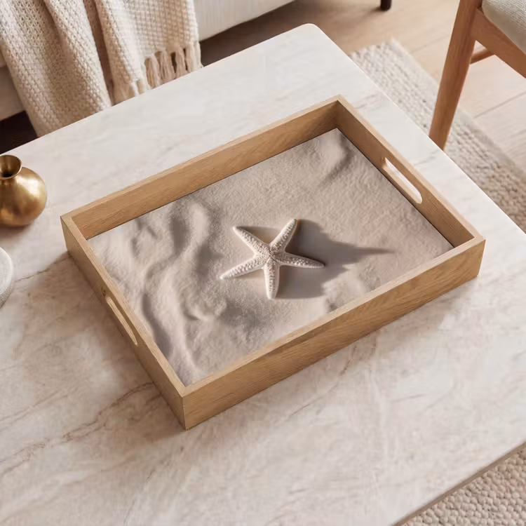 Dienblad - Strand - Zeester - Zand - Beige — 2