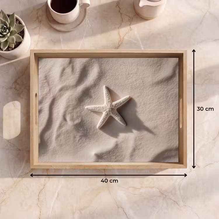 Dienblad - Strand - Zeester - Zand - Beige — 9