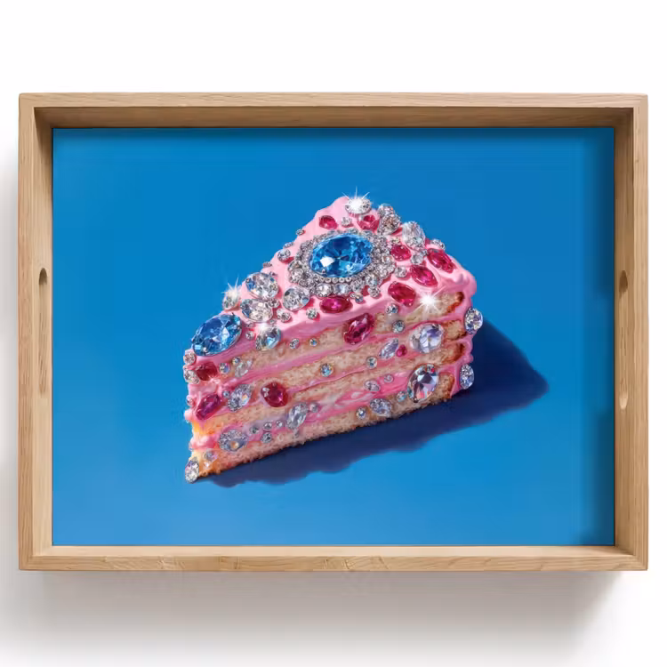 Dienblad - Taart - Edelstenen - Glitters - Roze — 1