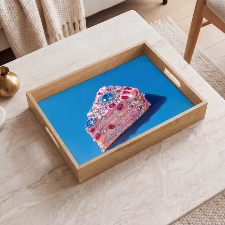 Dienblad - Taart - Edelstenen - Glitters - Roze — 2