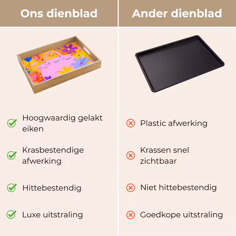 Dienblad - Tas - Roze - Bloemen — 3