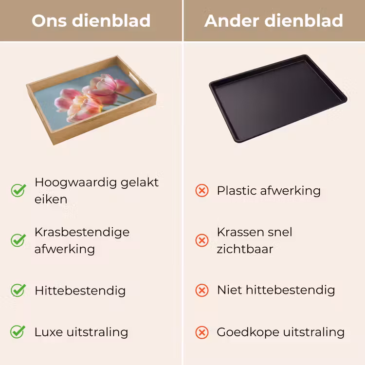 Dienblad - Tulpen - Roze - Stelen — 3