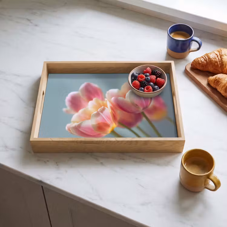 Dienblad - Tulpen - Roze - Stelen — 4