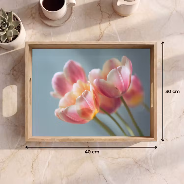 Dienblad - Tulpen - Roze - Stelen — 9