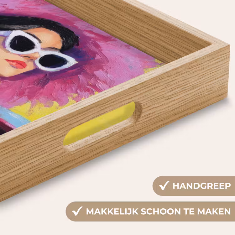 Dienblad - Vrouw - Hoed - Paars - Wijn — 5