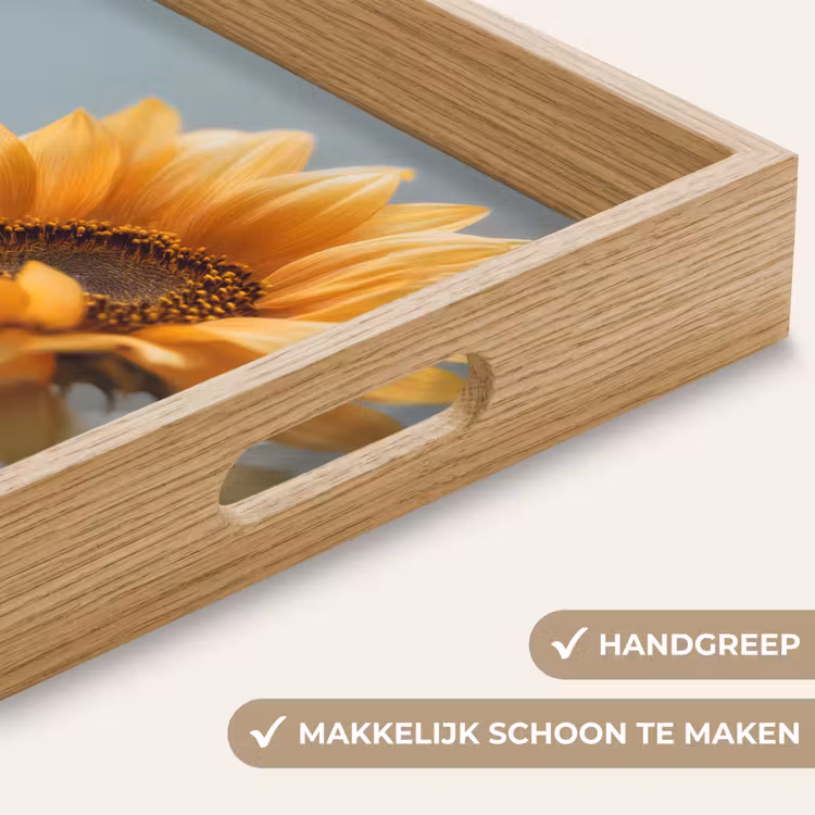 Dienblad - Zonnebloemen - Geel - Wazig — 5