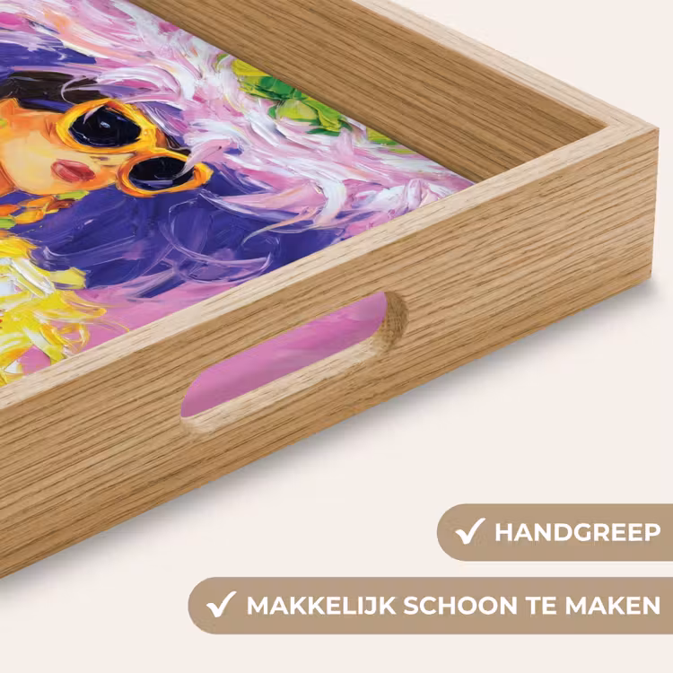 Dienblad - Zonnebril - Vrouw - Jas - Veren — 5