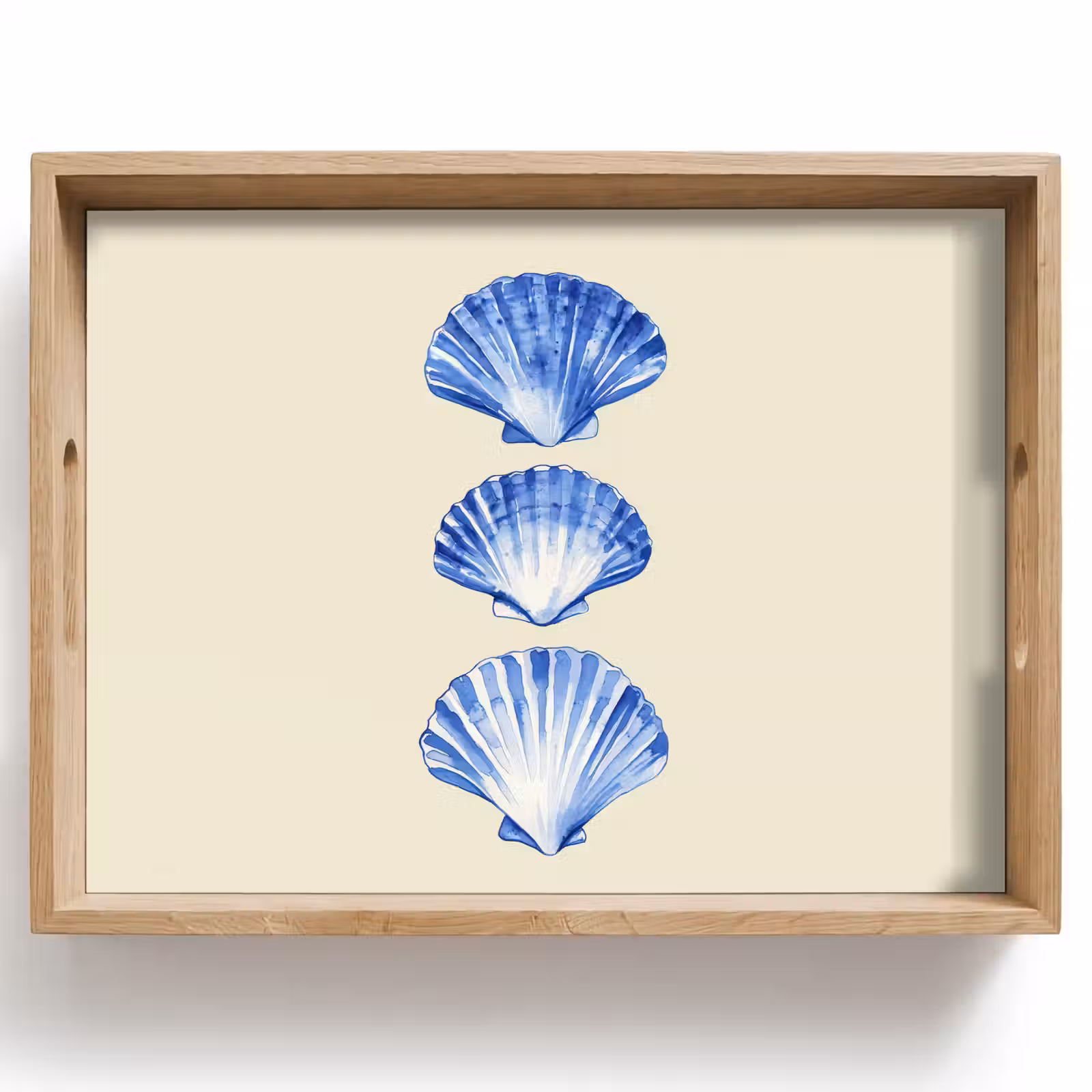 Dienblad - Schelpen - Blauw - Beige — 1