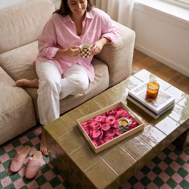 Dienblad - Rozen - Pink - Bloem — 6