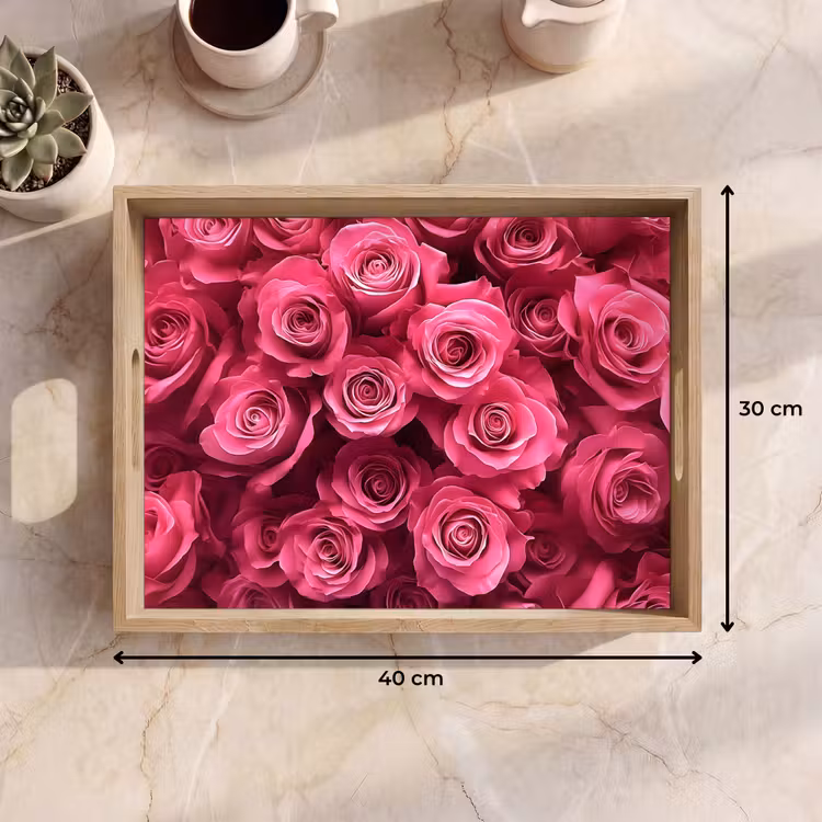 Dienblad - Rozen - Pink - Bloem — 9
